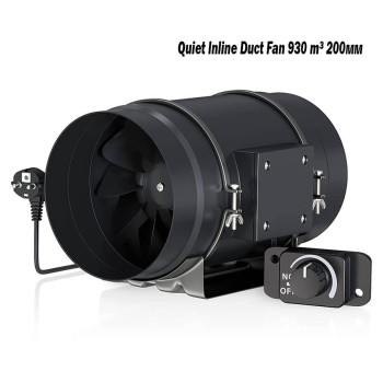 Канальний вентилятор із контролером швидкості Quiet Inline Duct Fan 930 m3 200 мм